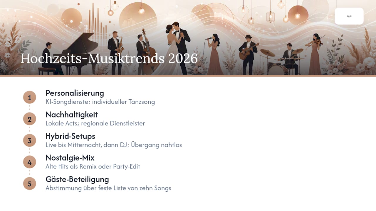 Übersicht: Die wichtigsten Musiktrends für Hochzeiten 2026 und ihre Zusammenhänge