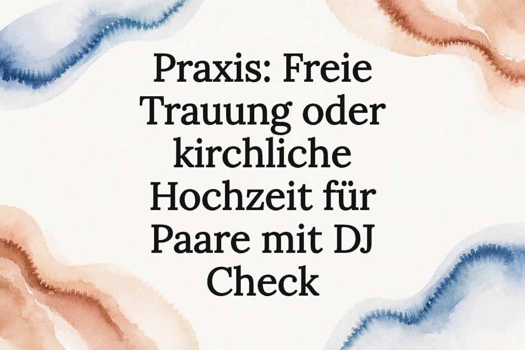 Verzierte Illustration für freie oder kirchliche Trauung