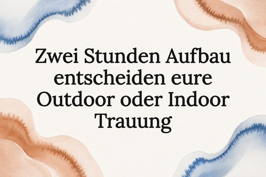 Dekorative Titelseite für Trauungen im Innen- und Außenbereich