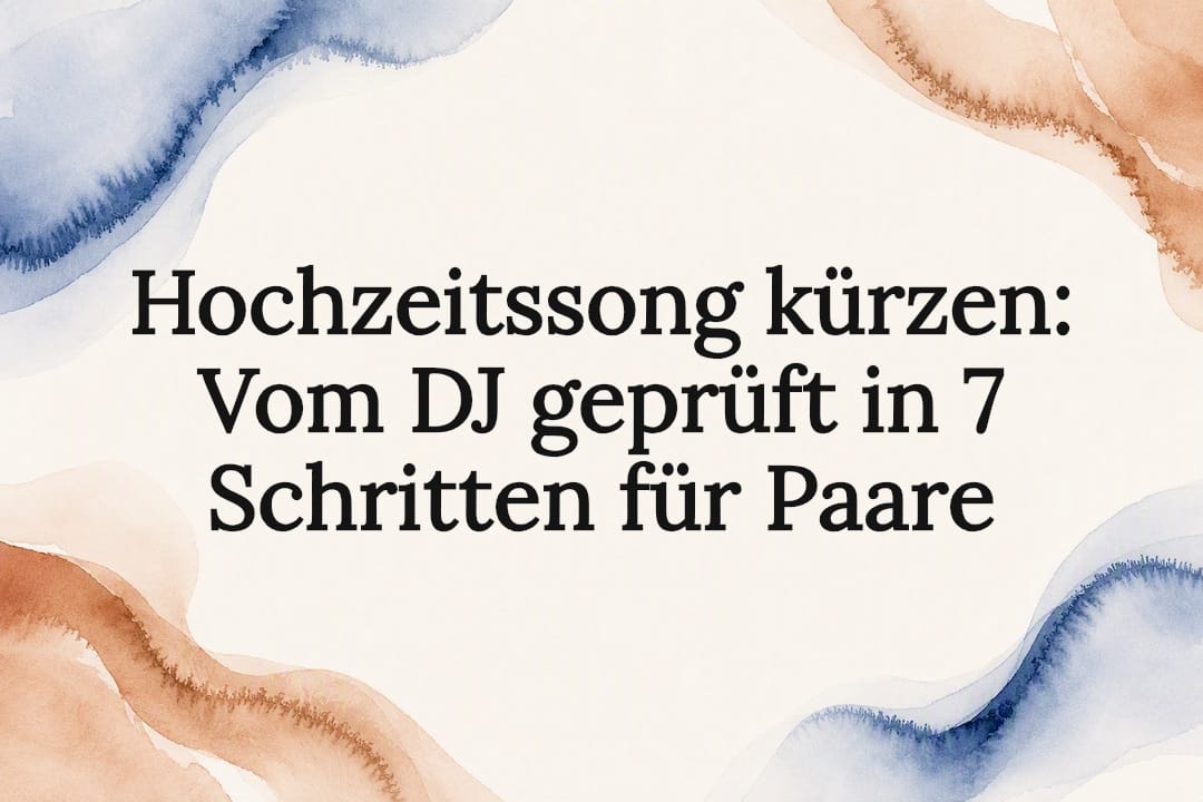 Dekorative Titelgrafik zum Kürzen eines Hochzeitssongs