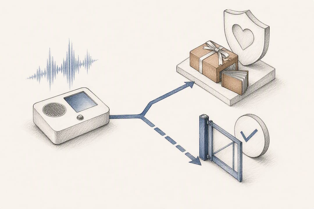 Datenfluss bei einem Audio-Gästebuch mit Einwilligung