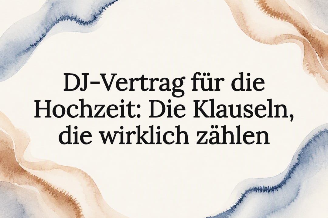 Dekorative Titelseite für den DJ-Hochzeitsvertrag