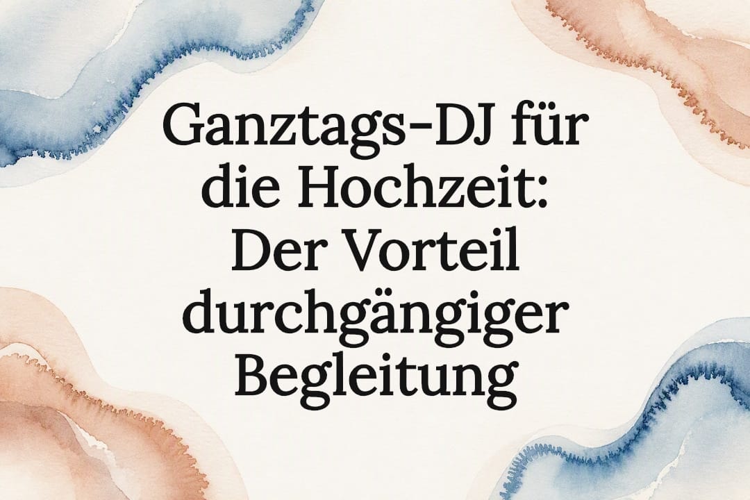 Editorial-Titelkarte für die Ganztags-DJ-Begleitung