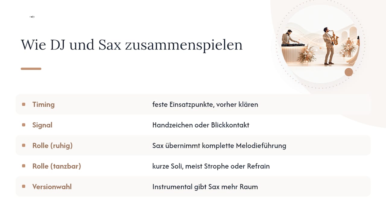 Wie DJ und Saxophonist im Detail zusammenspielen — overview diagram