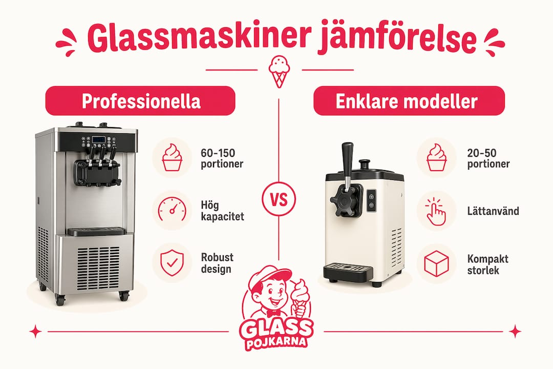 En tydlig och överskådlig jämförelse av olika typer av glassmaskiner