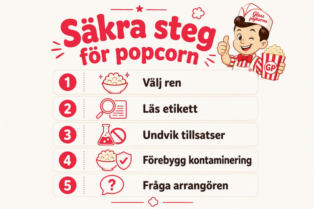 Illustration: Så äter du popcorn på ett säkert sätt – steg för steg