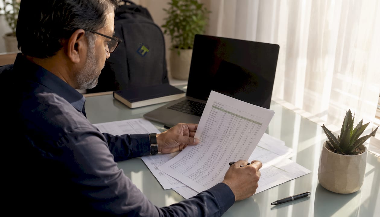 Hands analyzing audit-ready payroll reports