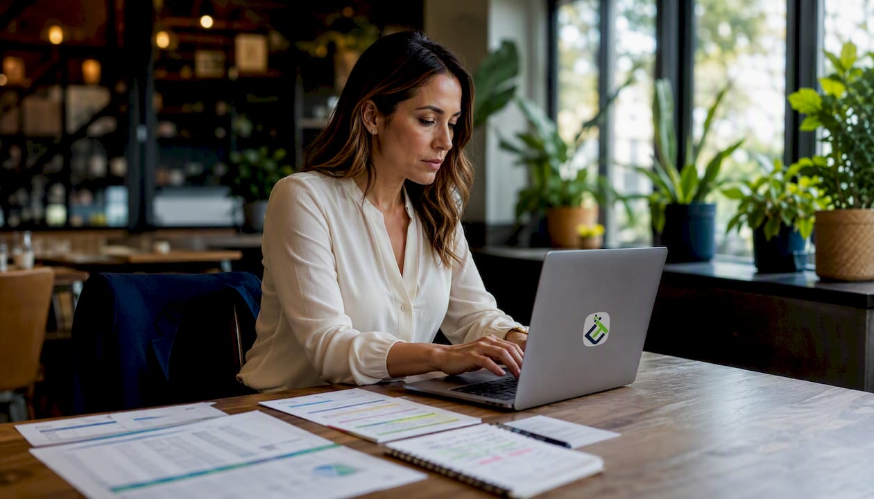 Hands validating payroll mid-cycle data on laptop