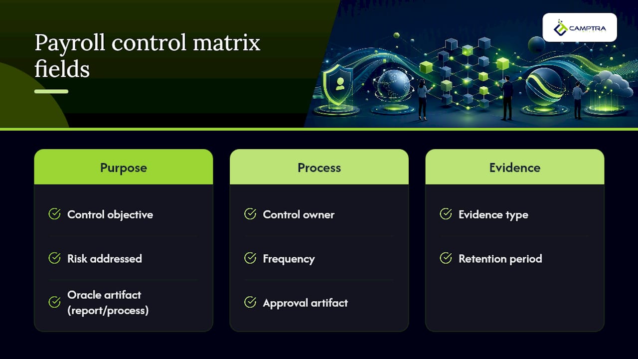 Payroll control matrix fields diagram