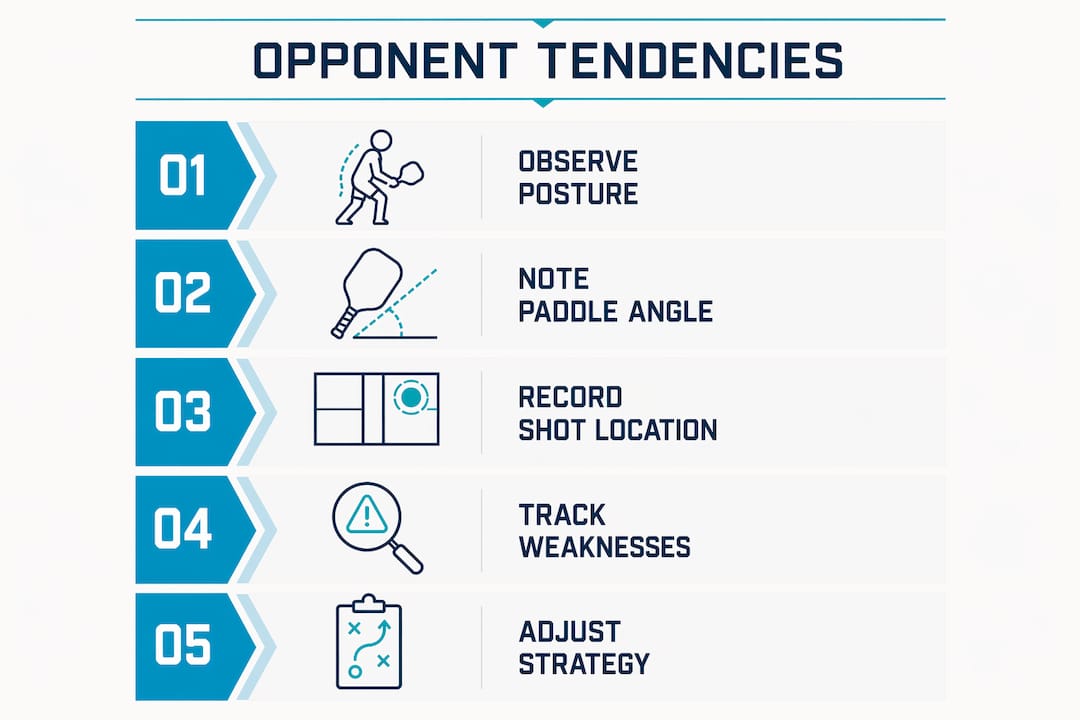 Infographic of steps to track opponent tendencies