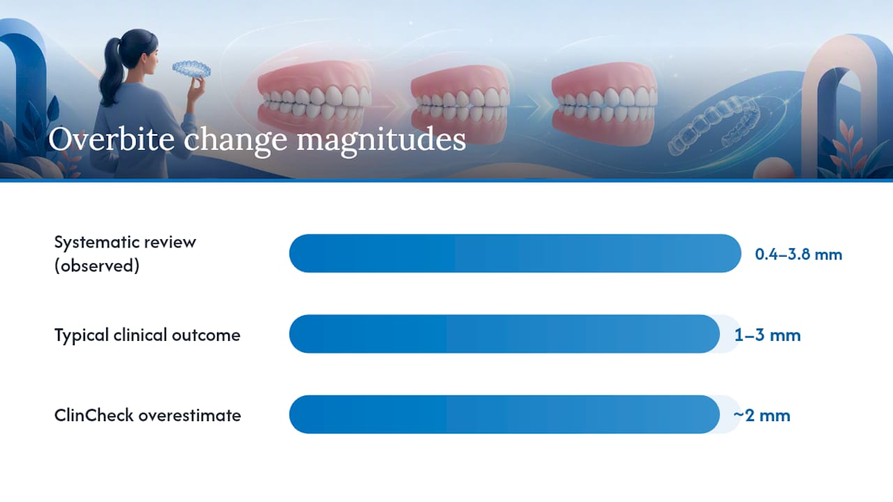What clinical research shows about overbite correction with aligners — overview diagram