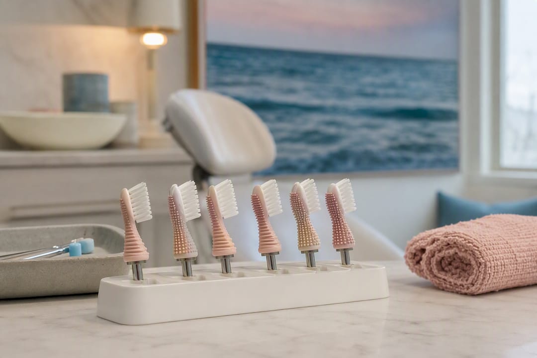 Gentle dental tools arranged for sensitive treatment