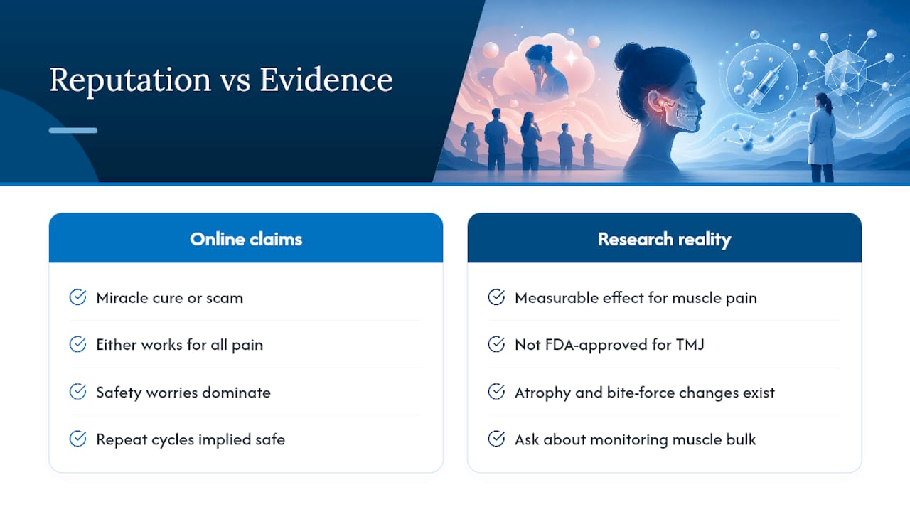 The Gap Between Botox's Reputation and Its Actual Track Record — overview diagram