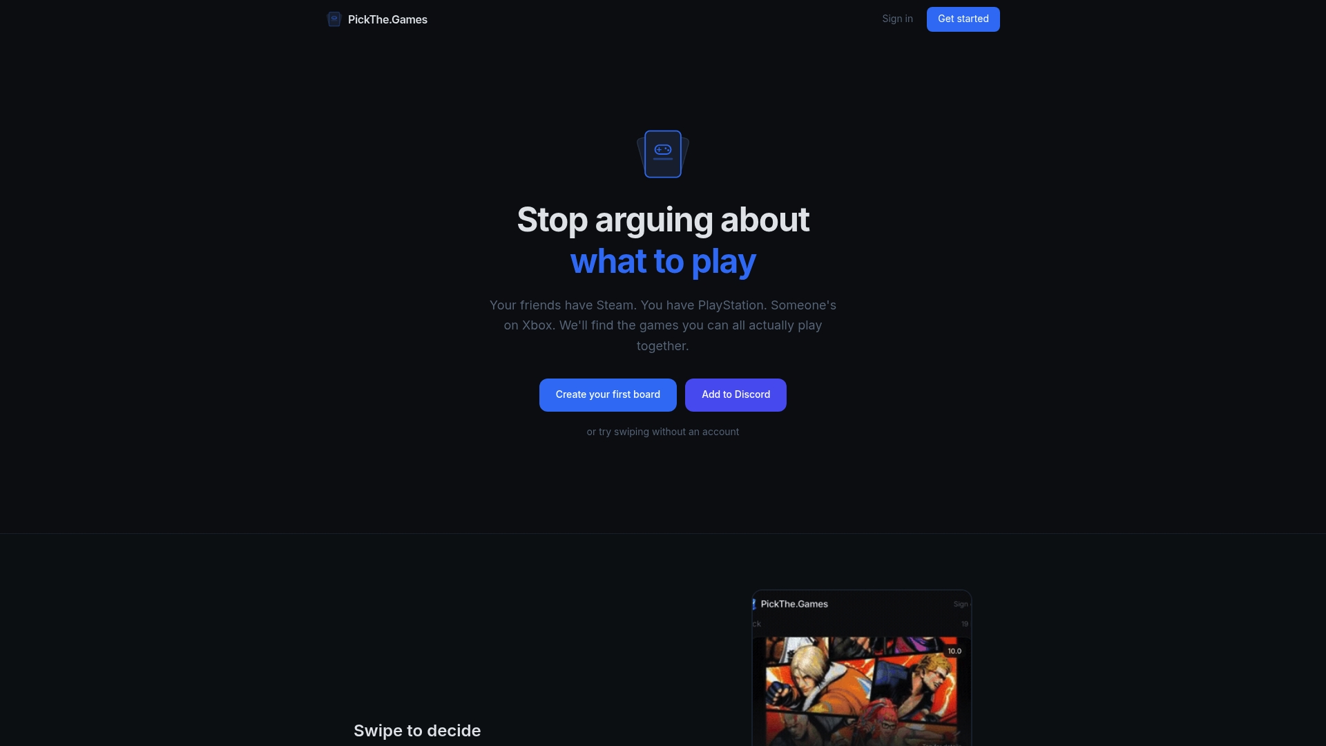 https://pickthe.games