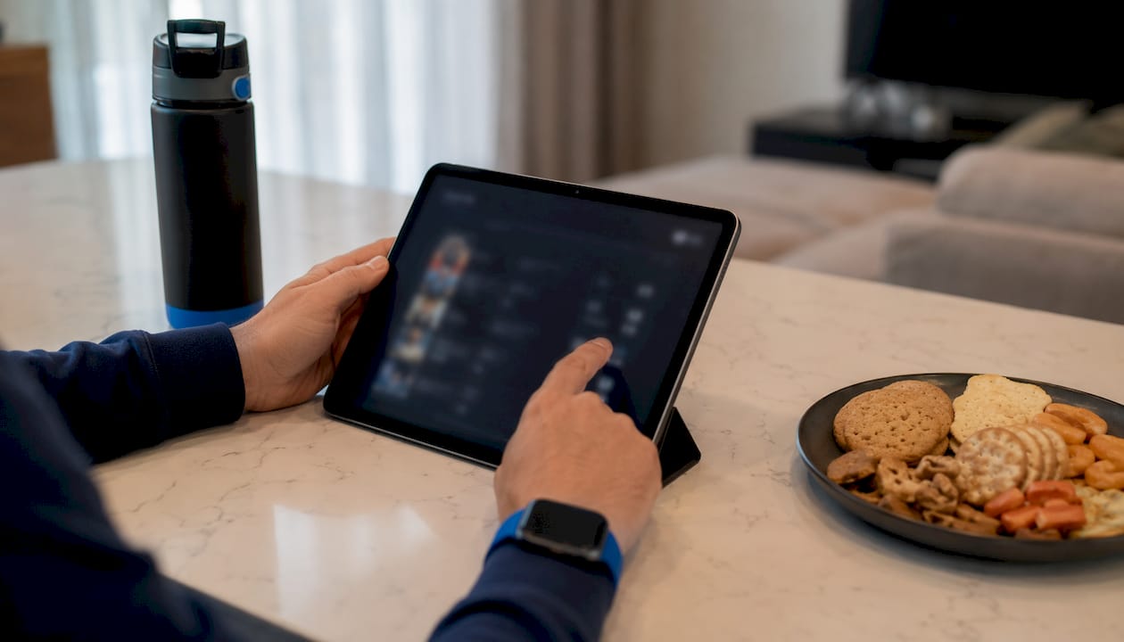 Hands using tablet showing crossplay compatibility