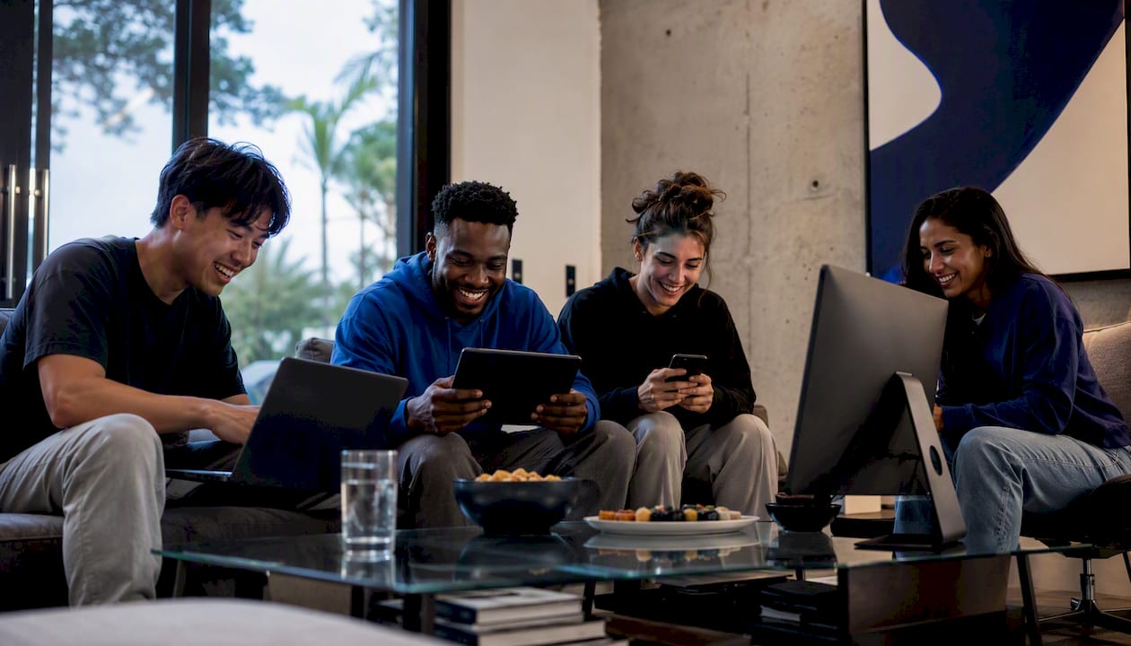 Friends playing browser multiplayer games together