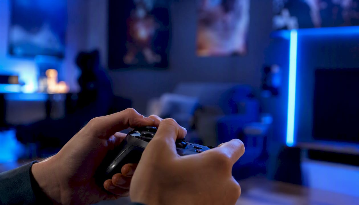 Hands gripping controller intensely