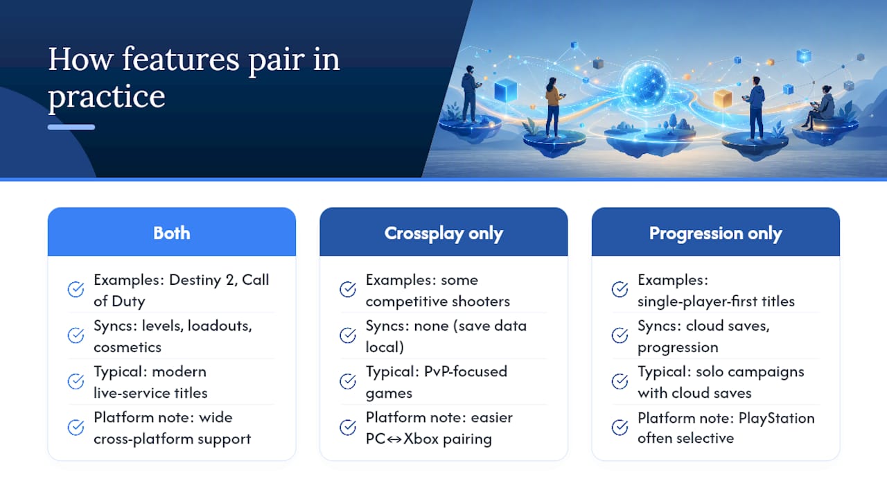 Real examples of how these features actually pair up — overview diagram