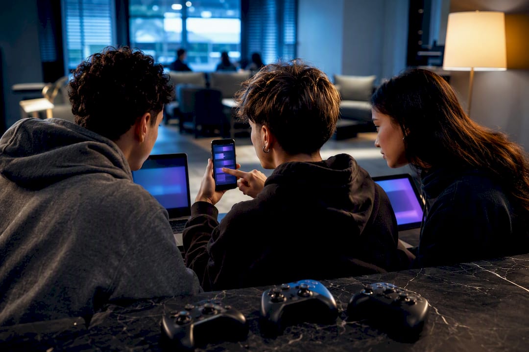 Friends coordinating a cross-platform game invite