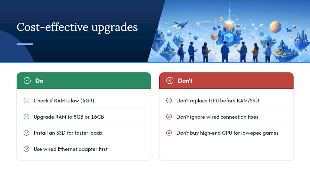 Cost-effective hardware upgrades that actually improve crossplay performance — overview diagram