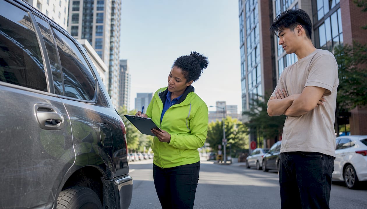 On-site vehicle inspection by staff and owner