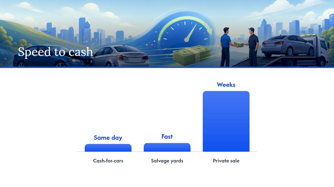 Comparison of three accident car sale options