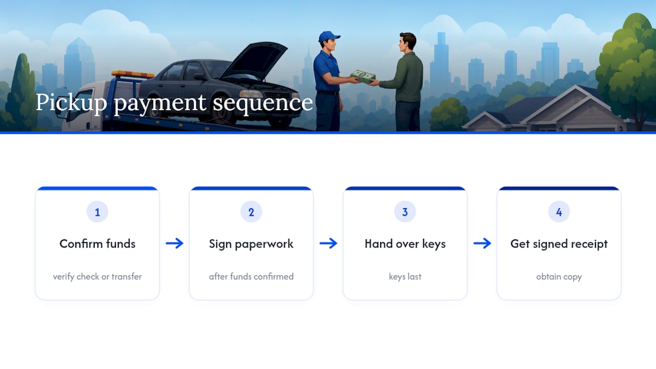 Payment verification and pickup sequence