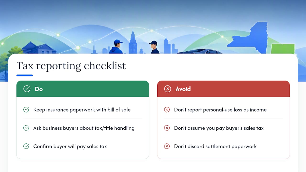 Tax Implications and Reporting Requirements When Selling a Flood-Damaged Car — overview diagram