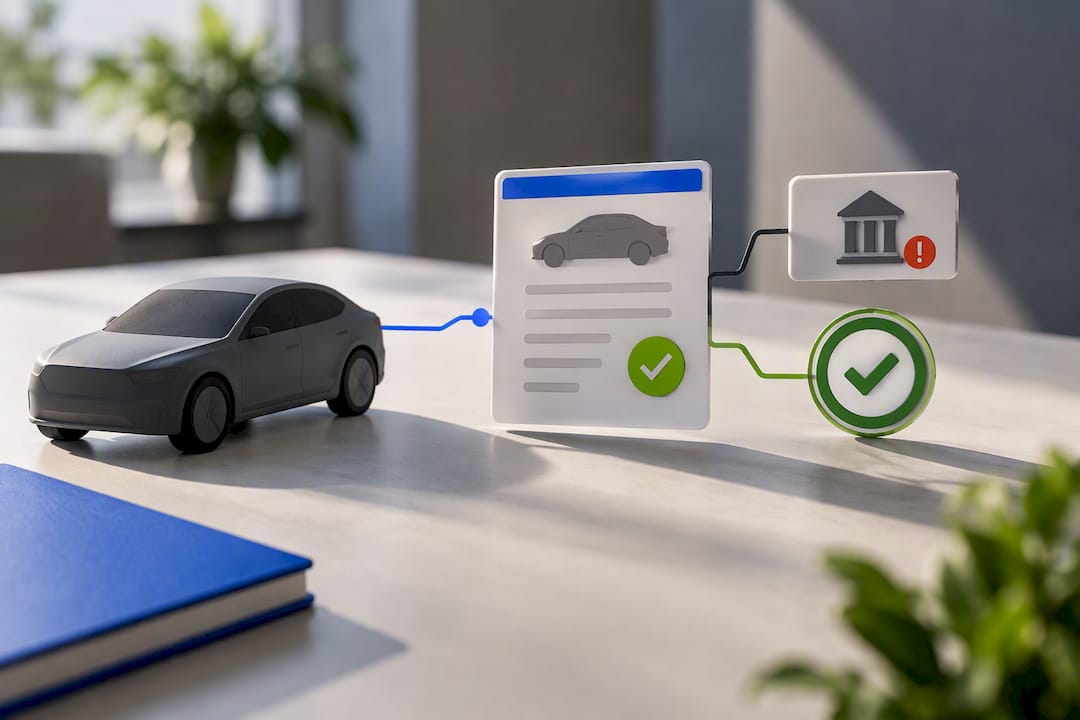 Illustrated vehicle lien verification process
