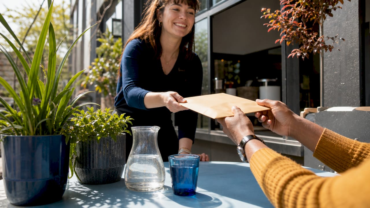 Hands submitting medical records request at reception desk