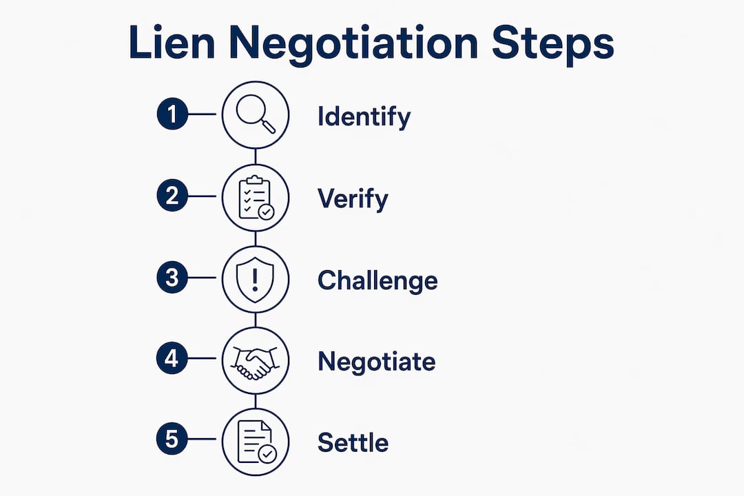 Infographic depicting steps for lien negotiation