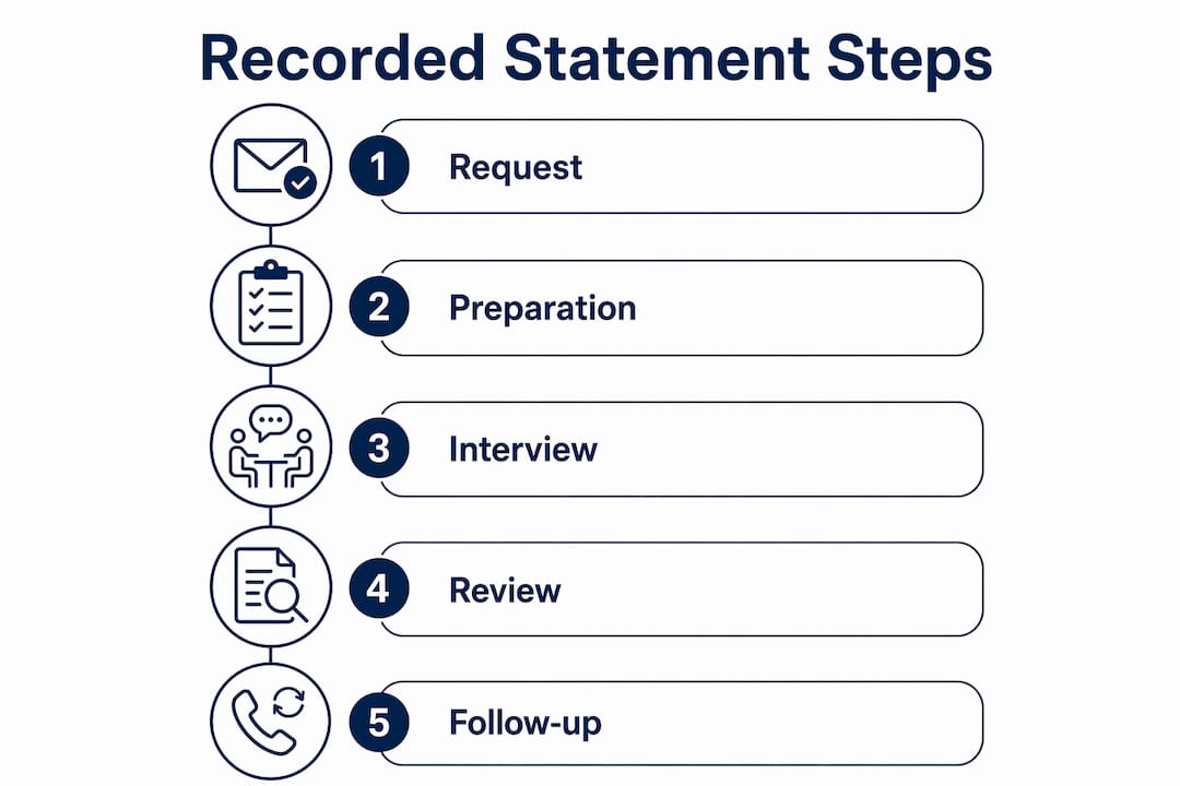 Infographic outlining recorded statement process