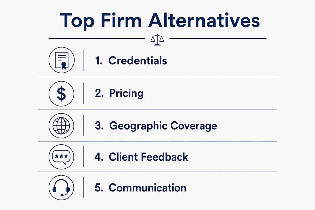Infographic showing ranked factors for law firm alternatives