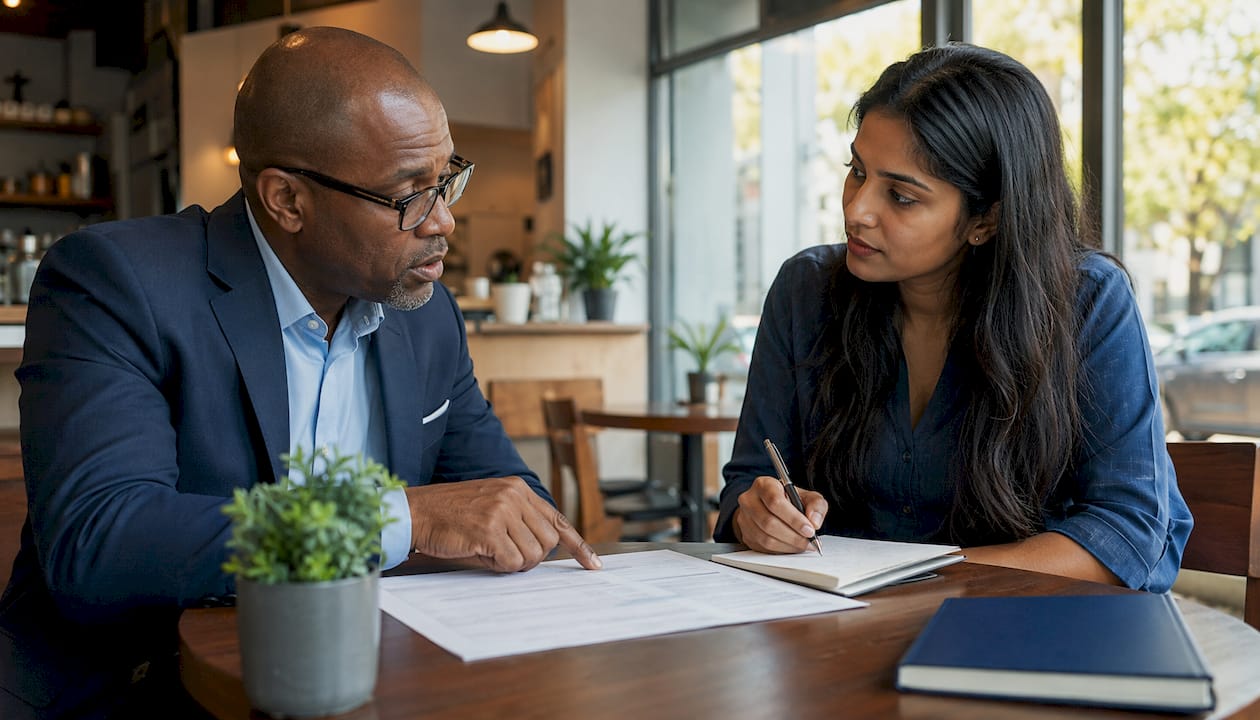 Adjuster discusses claims denial with client