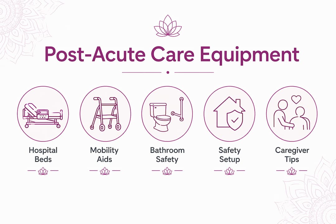 Infographic outlining post-acute care equipment categories
