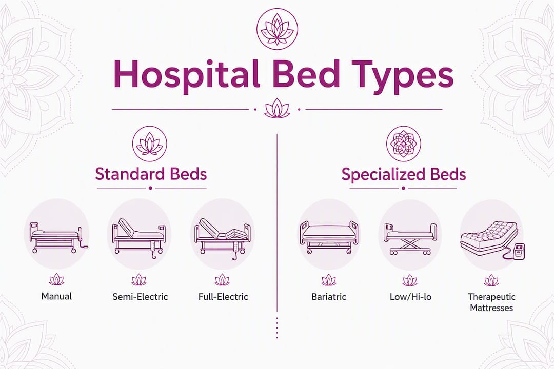 Infographic comparing hospital bed rental types