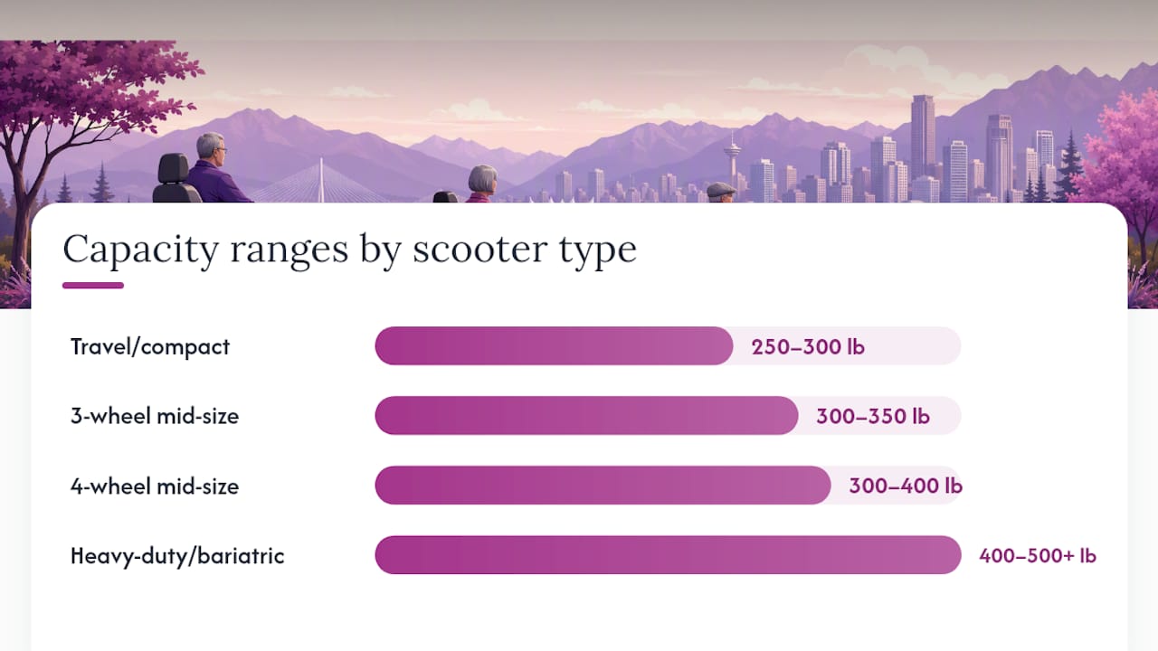 Capacity ranges by scooter type diagram