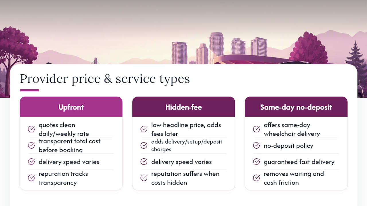 How do Vancouver-area rental providers compare on price and service? — overview diagram