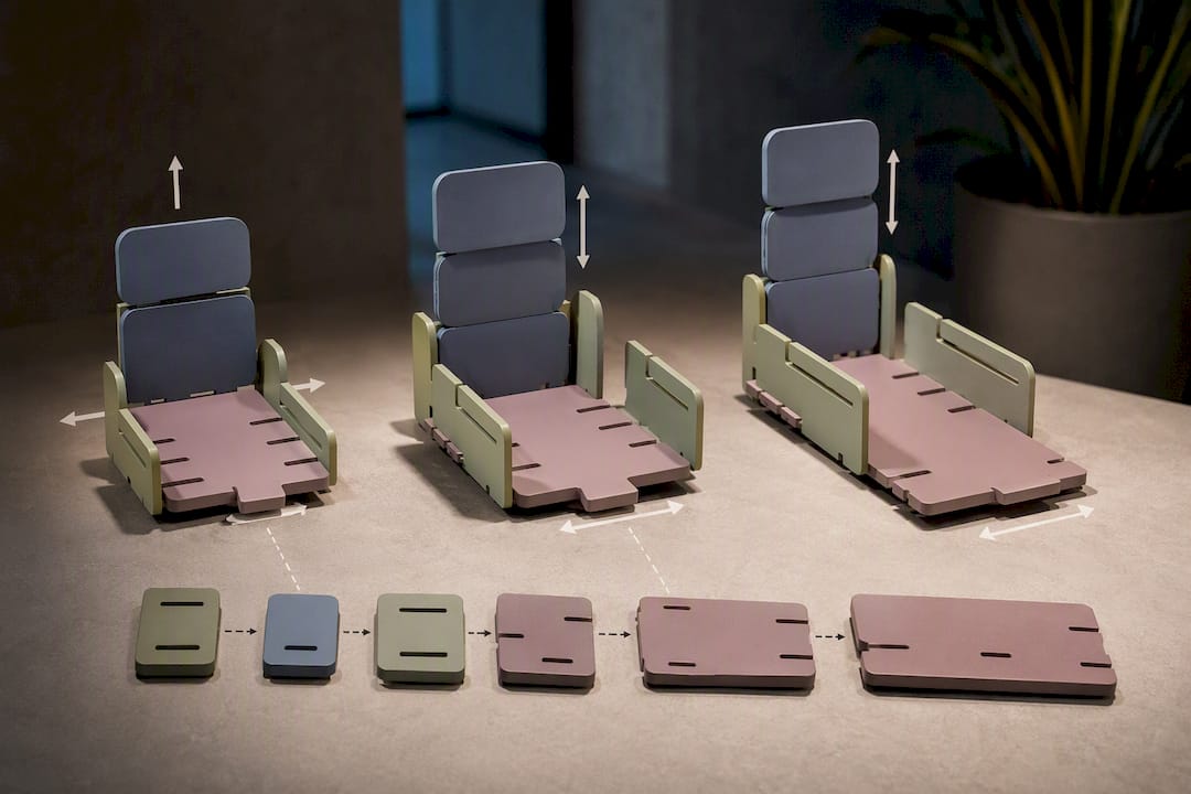 Illustration of adjustable wheelchair growth stages