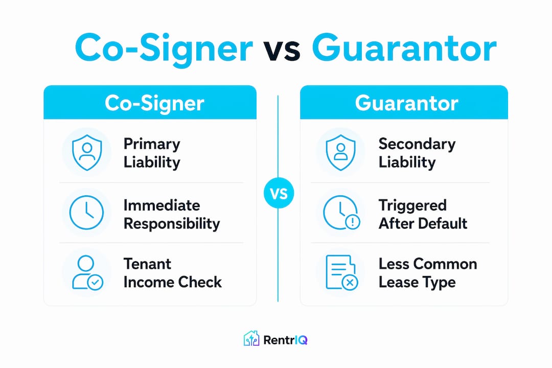 Infographic comparing co-signers and guarantors
