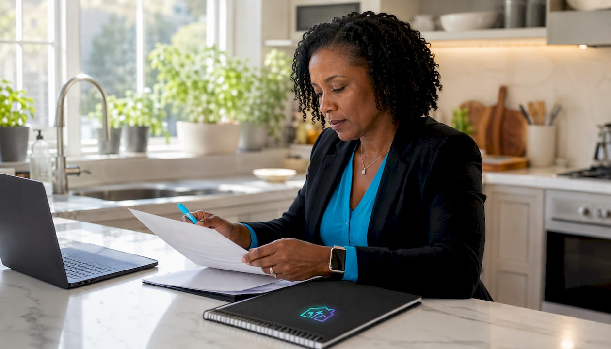 Property manager reviewing software options