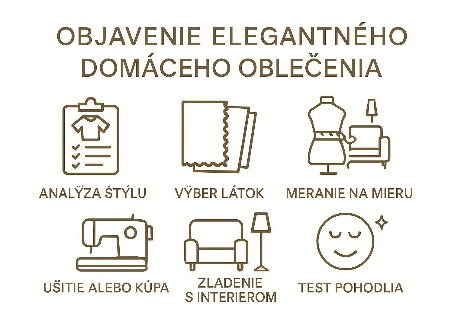 Šesť krokov k štýlovému domácemu oblečeniu – vizuálny prehľad krokov a nástrojov