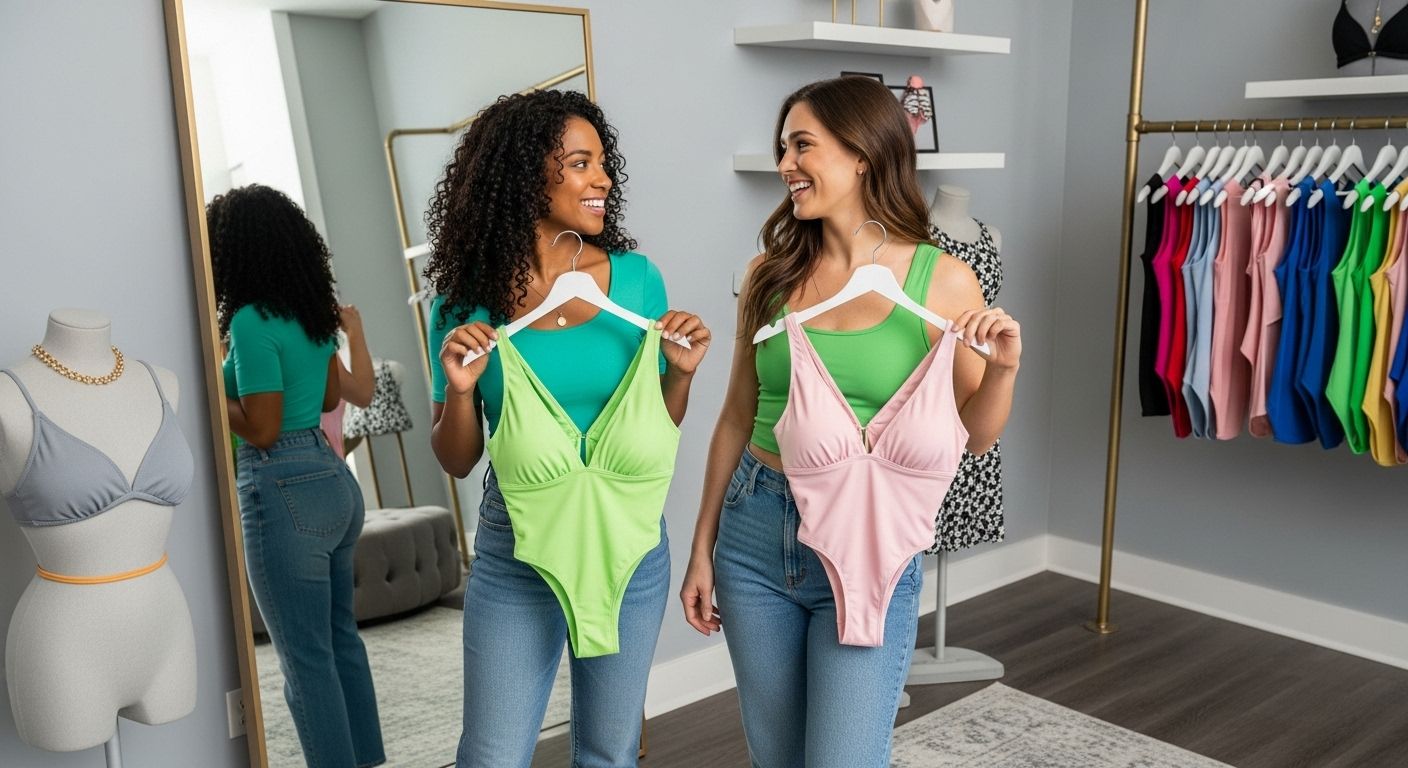 swimwear color try-on boutique