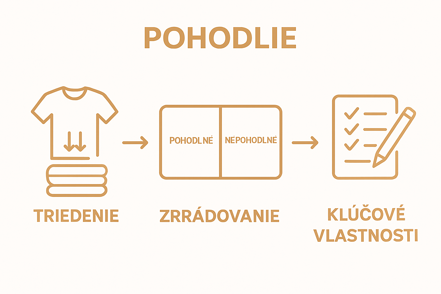 Step-by-step infographic of sorting wardrobe for comfort