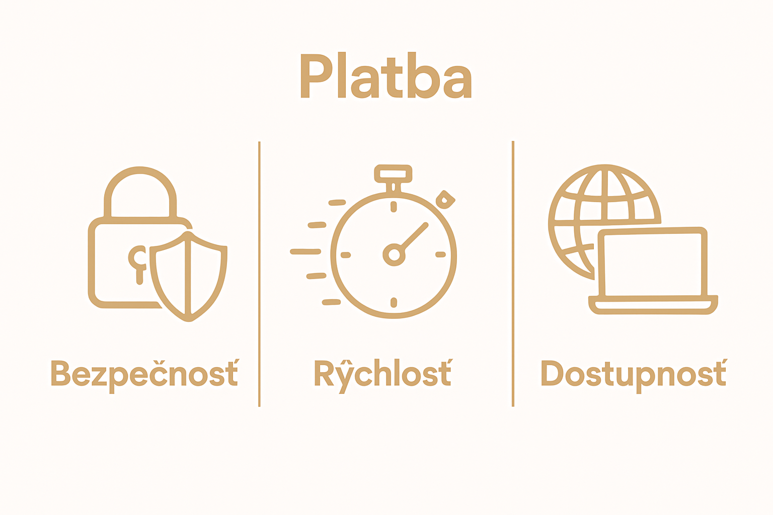 Infographic compares security, speed and availability in online clothing payments with icons