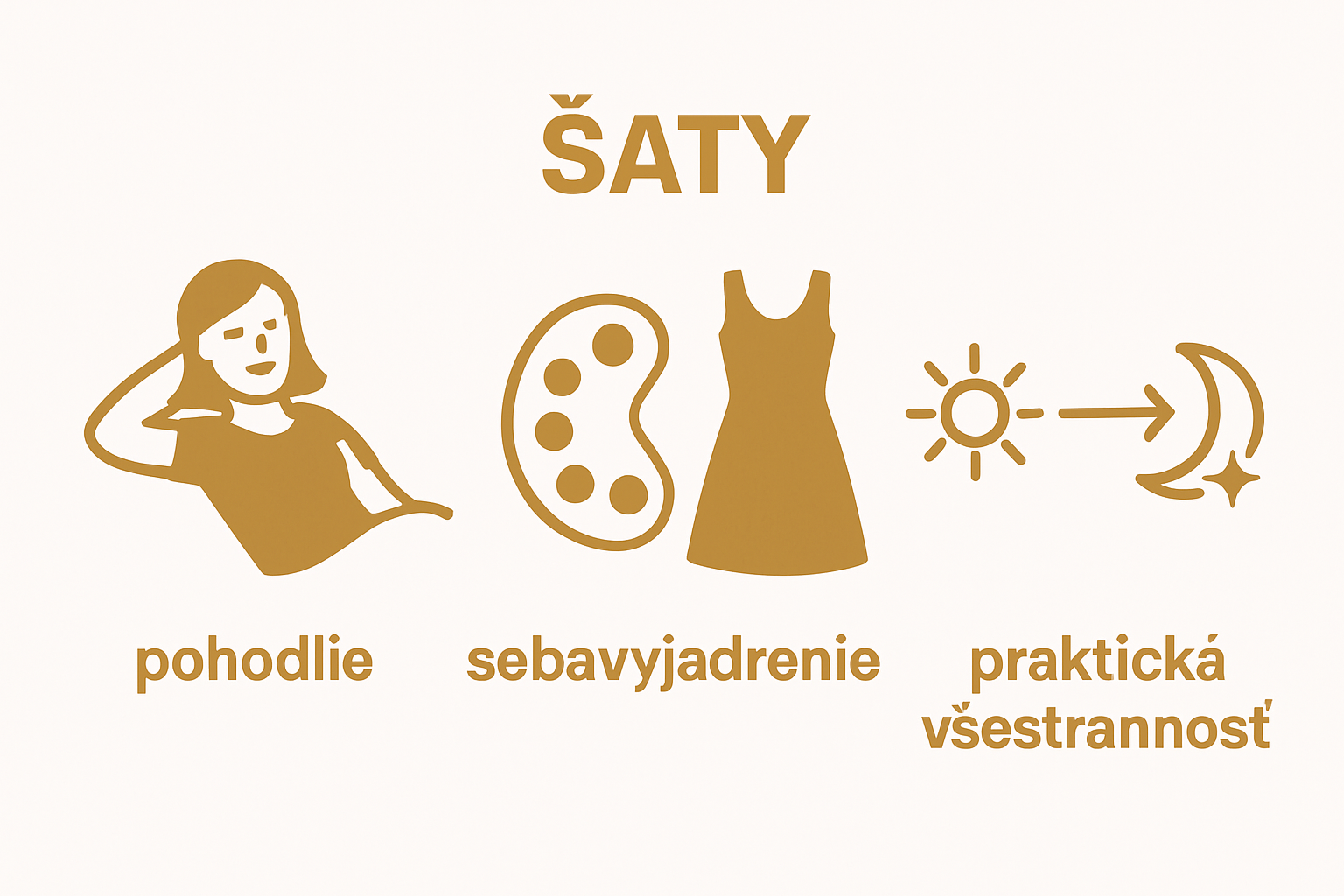 Infographic showing 3 core reasons women prefer dresses with icons for comfort, self-expression, and versatility