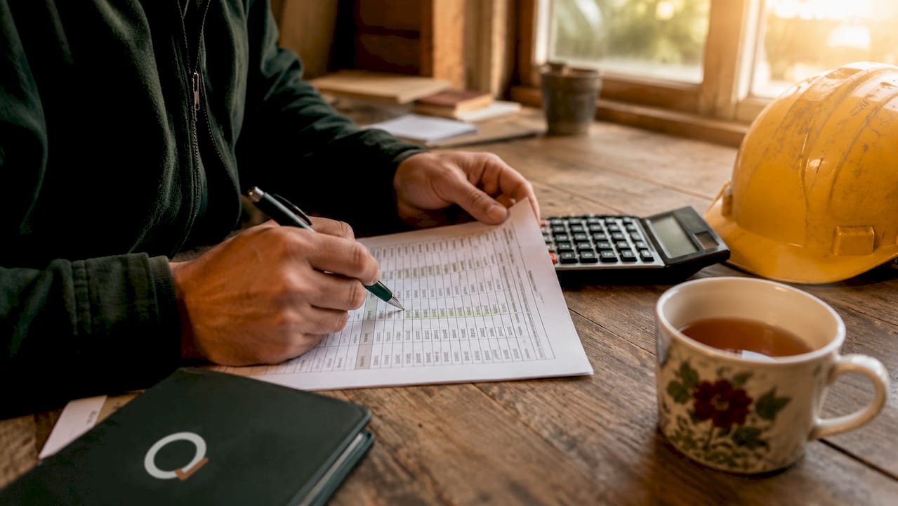 Hands reviewing supplier material cost documents