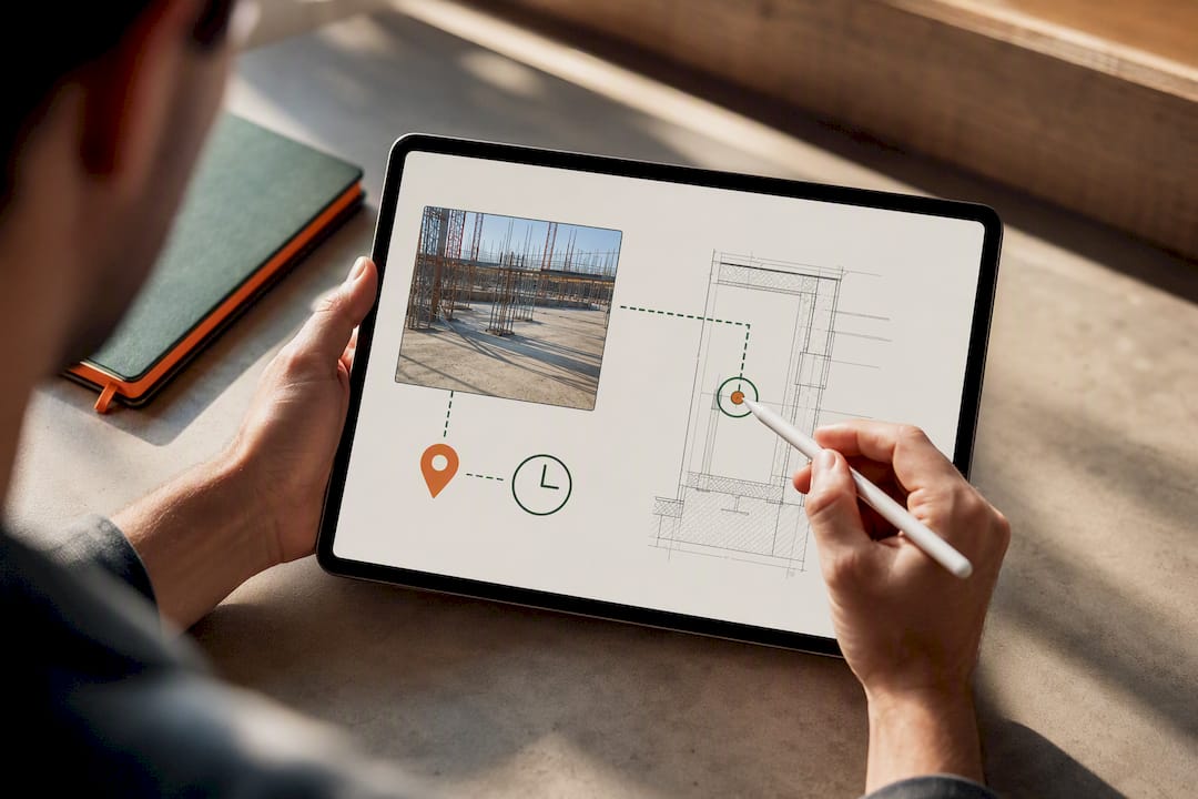 Site photo linked to drawing annotation