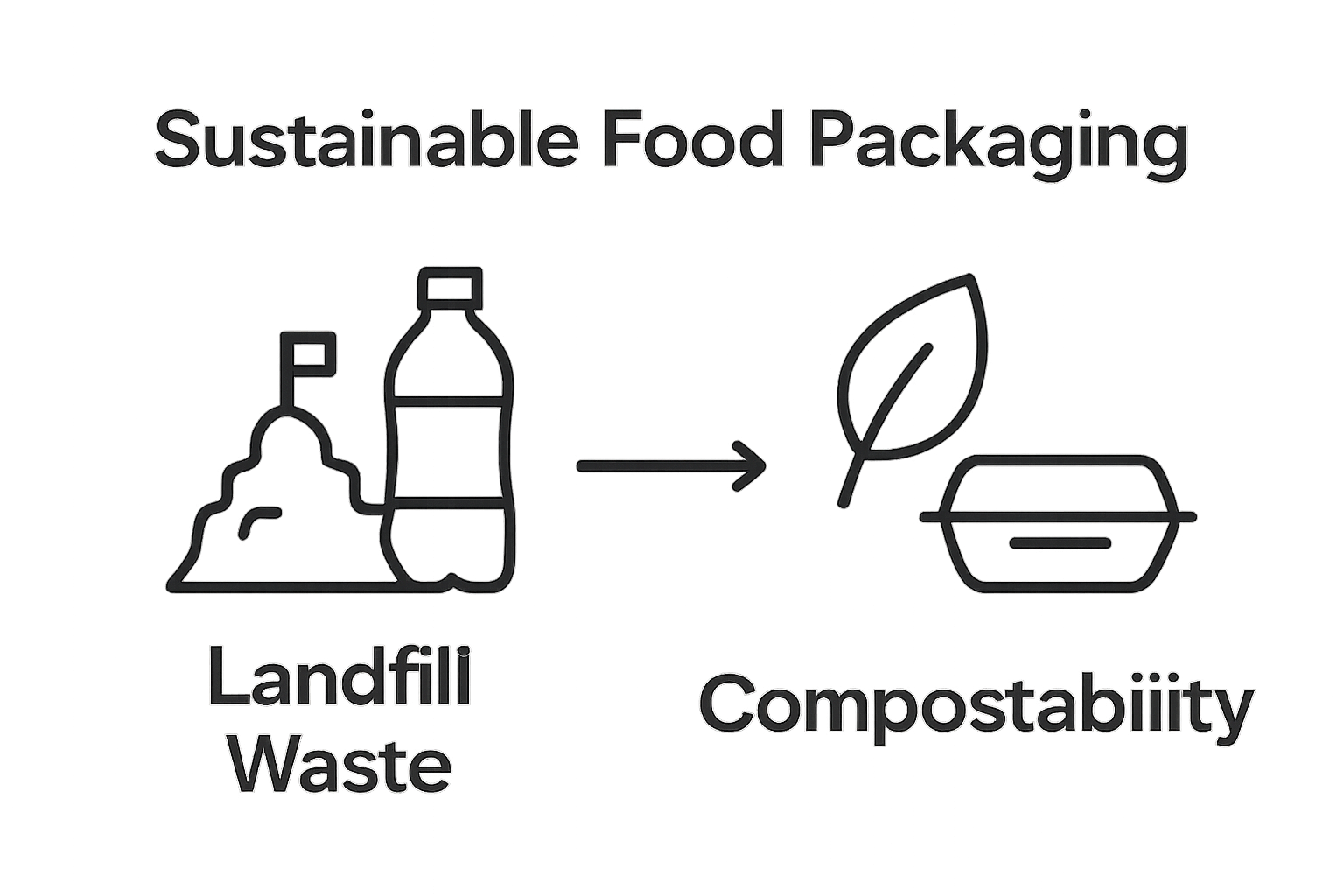 Comparison of landfill waste from plastic packaging versus compostable sustainable packaging
