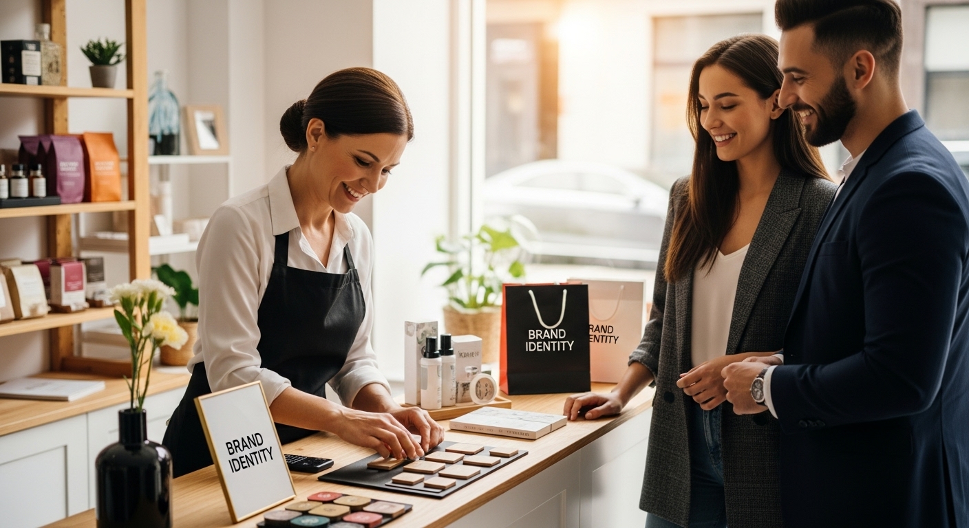 retail brand identity display